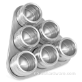 Triangle Magnetic Round Storage 6 Jars Rack de especias